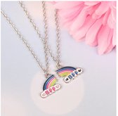 Akyol - Vriendschapsketting - Bff ketting voor 2 - Bff ketting - Best friends - best friends ketting - Regenboog ketting - Regenboog ketting voor 2