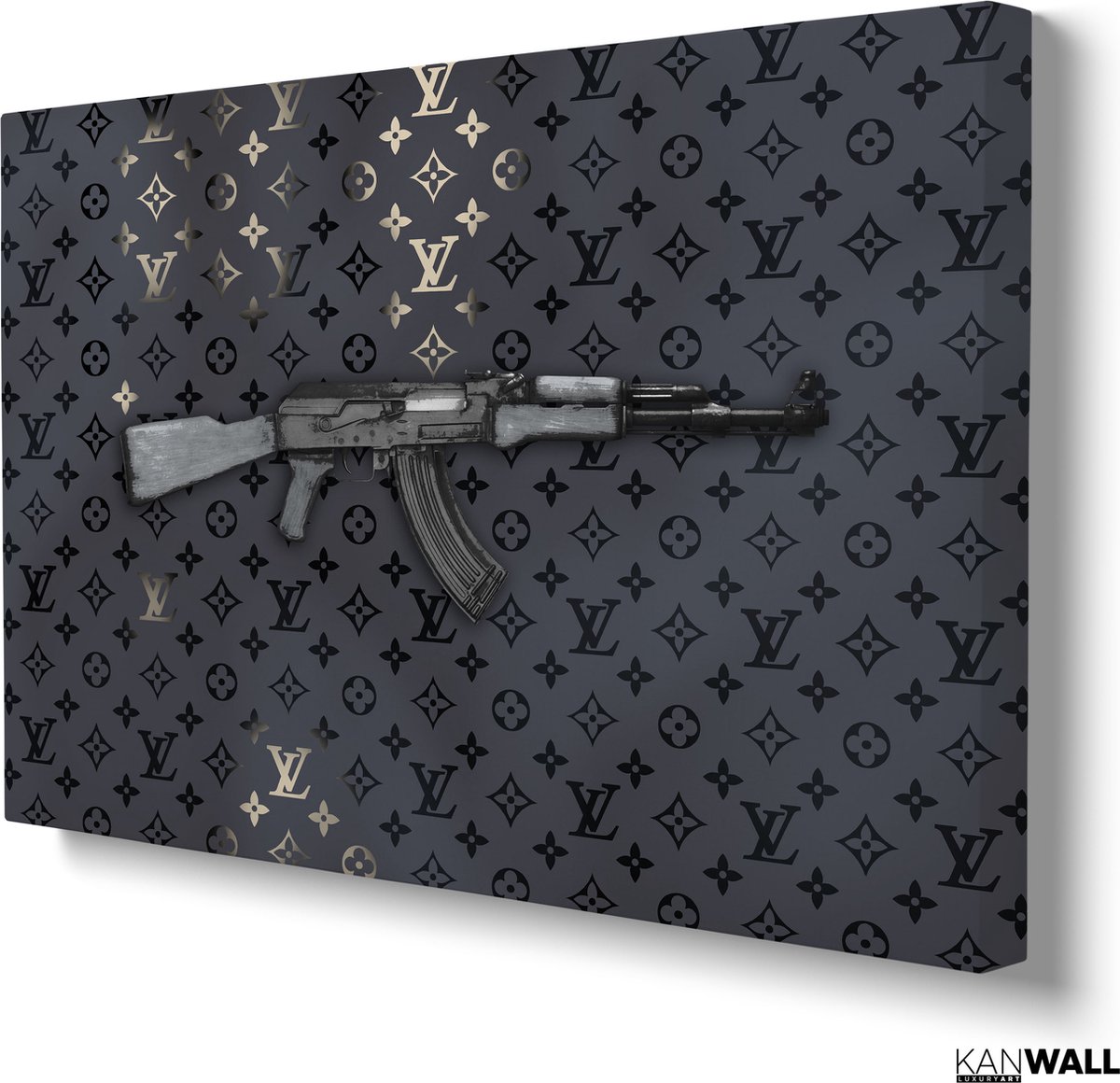 AmsterdamArts - Louis Vuitton x ak47 monogram 3D lijst - Catawiki