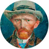 Muurcirkel zelfportret Vincent van Gogh 30 cm - rond schilderij - wandcirkel
