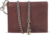 Safekeepers Portemonnee heren met ketting- portefeuille heren - homme - roodbruin ketting