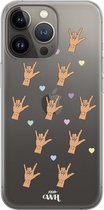 Rock Hands Nude - iPhone Transparant Case - Rockstar doorzichtig hoesje geschikt voor iPhone 11 hoesje - Shockproof siliconen hoesje