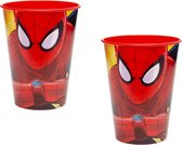 Set 2 stuks Drinkbeker Spider-man 260 Ml Rood