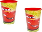 Set 2 stuks Drinkbeker Cars 260 Ml Rood/geel