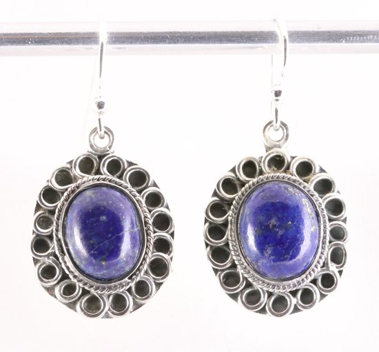 Boucles d'oreilles artisanales en argent avec lapis lazuli