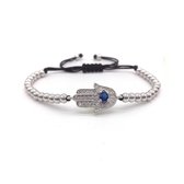 Soraro Diamond  Armband | Kraal Armband | Diamond | Zilver | Fatima | Armband Mannen | Mannen Cadeautjes | Cadeau voor Man | | Pasen | koningsdag