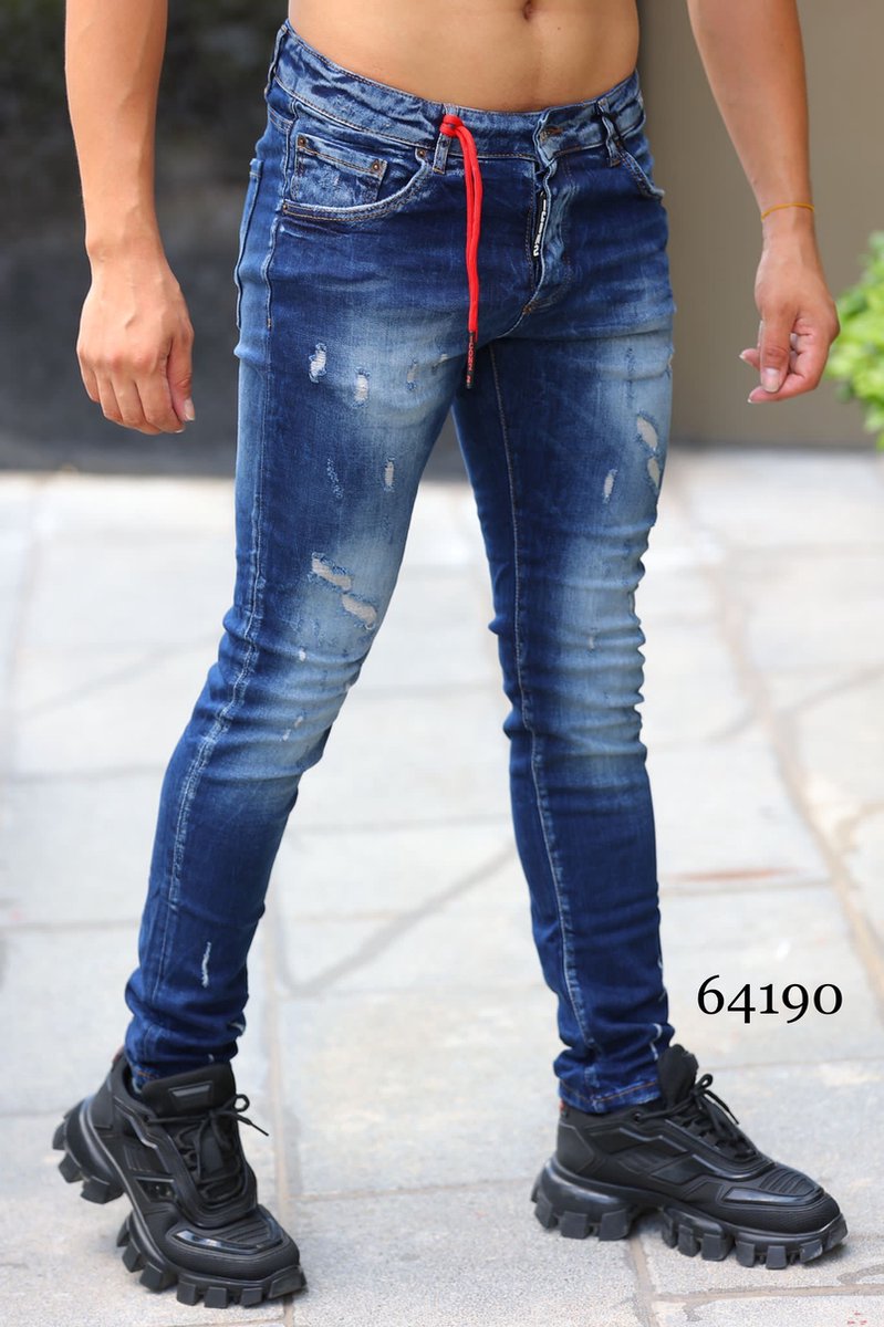 ICON Skinny JEANS | Herenjeans Herenkleding - Zwarte jeans Skinny Fit voor mannen - W32