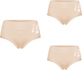 Dames slips 3 pack 9033 met strikje L beige
