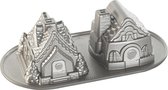 Bakvorm "Gingerbread House Duet Pan" - Nordic Ware | Sparkling Silver Holiday