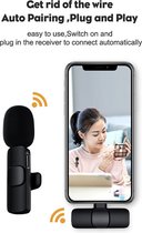 Draadloze Lavalier microfoon Draagbare Audio Video-opname Mini Microfoon Voor iOS of Type-C Live-uitzending Gaming Telefoon microfoon - Zwart