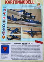 bouwplaat, modelbouw in karton, vliegboot DPO 24, blauw, MLD, schaal 1/50