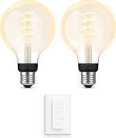 Philips Hue Expansion Pack - White Ambiance - Filament Globe small - E27 - 2 lampes - Variateur d'intensité