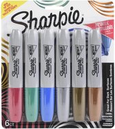 Sharpie - Metallic Permanent Markers - Rood, Groen, Blauw. Goud, Zilver & Brons - per 6 verpakt