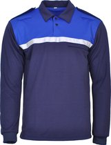 Toezicht Poloshirt met lange mouw – Blauw maat 5XL