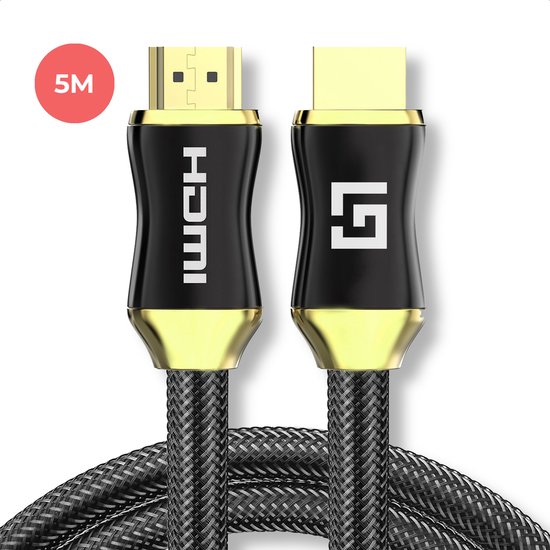 LifeGoods HDMI 2.0 Kabel - 5M - 18Gbps - 4K (60 Hz) - Zwart