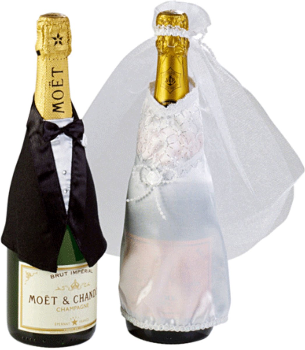 hoogtepunt abces Kinderdag Champagne fles bruiloft kleding | bol.com
