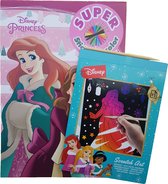 Disney Kerst Super Sticker & Color Kleurboek "Princess" + Disney's Princess kerst Krasblok 15 vel | Schoencadeau | Sint-tip | Kerst-tip