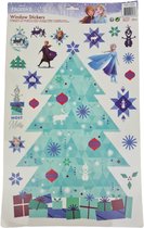 Disney Frozen Kerst Raamstickers - Blauw - Kerstboom - Kunststof - 44 x 29 cm - Assorti