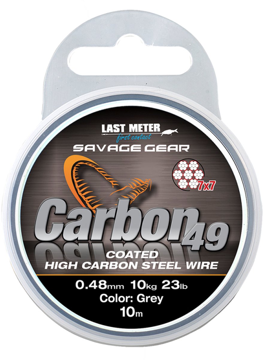Savage Gear Carbon49 Grey Coated High Carbon Steel Wire 10m