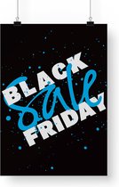 Black Friday Poster - A1 Formaat - Zwart met Blauw en Wit - Blueback