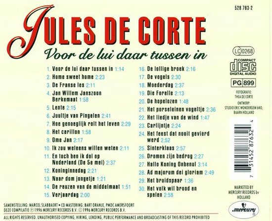 Voor De Lui Daar Tussen In [ Zijn 30 Mooiste Liedjes ], Jules de Corte