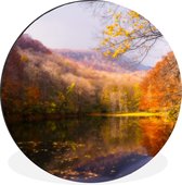 WallCircle - Cercle Mural - Cercle Mural - Nature - Forêt - Automne - Aluminium - Dibond - 90x90 cm - Intérieur et Extérieur