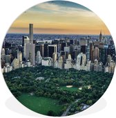 WallCircle - Wandcirkel ⌀ 30 - New York - Central Park - Amerika - Ronde schilderijen woonkamer - Wandbord rond - Muurdecoratie cirkel - Kamer decoratie binnen - Wanddecoratie muurcirkel - Woonaccessoires