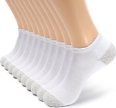 Monfoot - Witte Enkelsokken - Verstevigende Zool - Heren, Dames, Unisex - 10 Paar - Wit - Gedempte zool