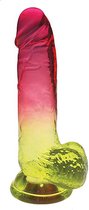 Shades - Large Jelly, Gradient, Pink and Yellow - Silicone Dildos