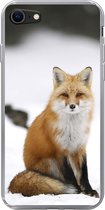 Geschikt voor iPhone 7 hoesje - Vos - Sneeuw - Winter - Siliconen Telefoonhoesje