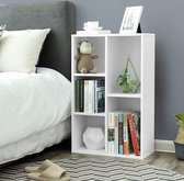 FURNIBELLA-boekenplank, vloerstaand, met 5 vakken, voor woonkamer, studeerkamer, kinderkamer, kantoor, als ruimteverdeler, 50 x 24 x 80 cm, wit