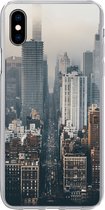 Geschikt voor iPhone Xs hoesje - Skyline van New York - Siliconen Telefoonhoesje