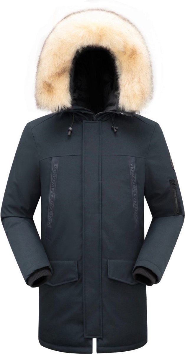 Paragoose - Veste d'hiver pour homme - Parka - Curling - Zwart