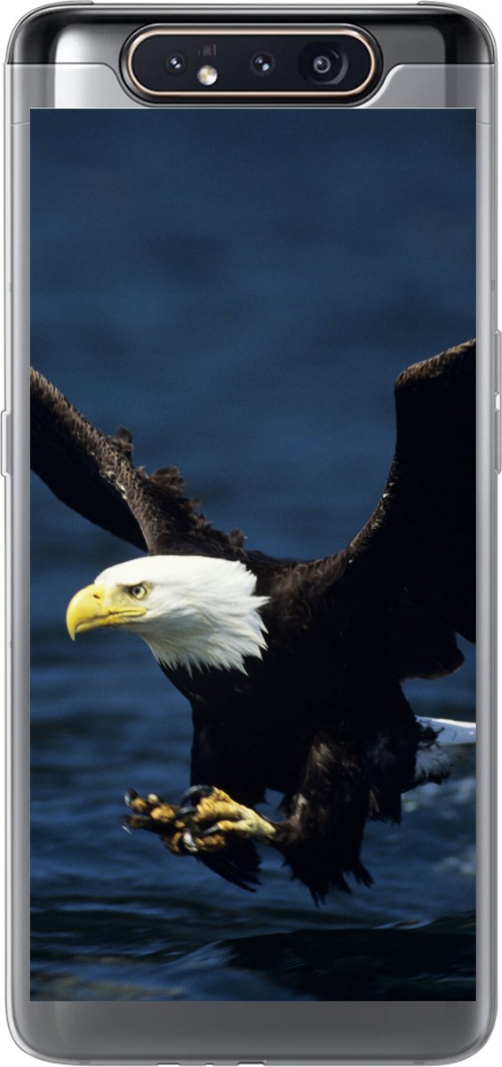 Telefoonhoesje Geschikt voor Samsung Galaxy A80 hoesje - Arend - Close up - Water - Siliconen Telefoonhoesje Telefoonhoesje