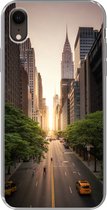 Geschikt voor iPhone XR hoesje - Straat van New York in de ochtend - Siliconen Telefoonhoesje