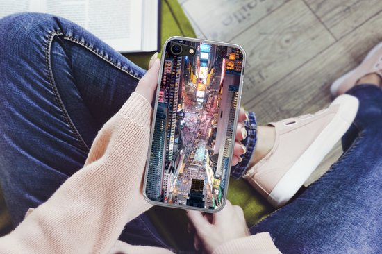 Coque iPhone 8 - Vue de dessus de Times Square à New York - Coque en Siliconen pour téléphone