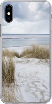 Geschikt voor iPhone Xs hoesje - Noordzee - Duinen - Water - Siliconen Telefoonhoesje