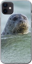 Geschikt voor iPhone 12 mini hoesje - Noordzee - Zeehond - Water - Siliconen Telefoonhoesje