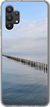 Geschikt voor Samsung Galaxy A32 5G hoesje - Noordzee - Wolken - Water - Siliconen Telefoonhoesje
