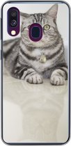 Coque Samsung Galaxy A40 - Chat - Grijs - Animal - Filles - Enfants - Garçons - Enfant - Coque de téléphone en Siliconen