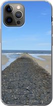 Geschikt voor iPhone 12 Pro hoesje - Noordzee - Strand - Water - Siliconen Telefoonhoesje