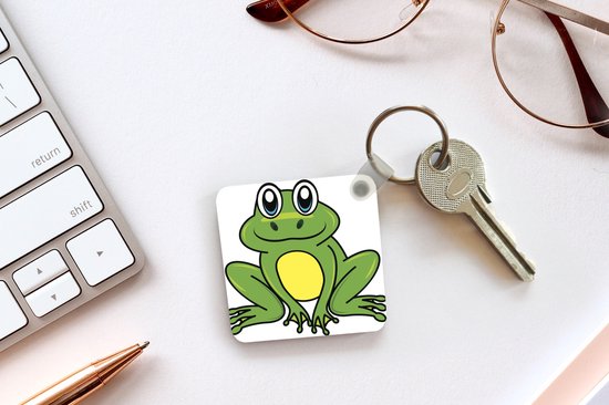 Sleutelhanger - Uitdeelcadeautjes - Kikker - Cartoon - Wit - Plastic