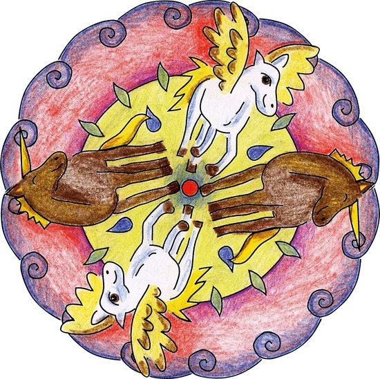 Mandala Métallique Ravensburger – Chevaux Stylés, 4 Modèles Avec Feuilles Scintillantes Dès 6 Ans