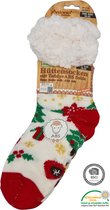 Antonio Huissokken - Huissokken Kerstboom - Rood Wit - Dames - Antislip ABS - One Size (35-42) - Hüttensocken - Warme Sokken - Warme Huissok - Kerstcadeau voor vrouwen