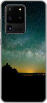 Geschikt voor Samsung Galaxy S20 Ultra hoesje - Heelal - Sterrenhemel - Groen - Jongens - Meisjes - Kinderen - Siliconen Telefoonhoesje