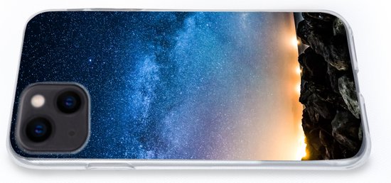 Coque iPhone 13 mini - Galaxie - Univers - Soleil - Siliconen