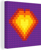Sous-couche Lego avec un coeur 20x20 cm - petit - Tirage photo sur toile (Décoration murale salon / chambre)