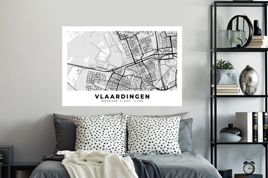Stickers Stickers muraux - Plan de la ville - Vlaardingen - Pays- Nederland - 120x80 cm - Feuille adhésive