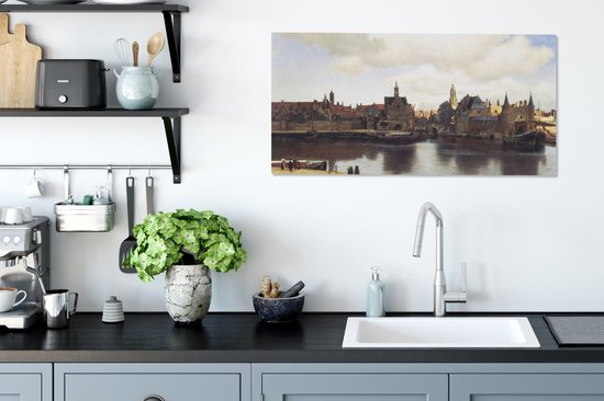 Tableau sur Toile Vue de Delft - Johannes Vermeer - 80x40 cm - Décoration murale