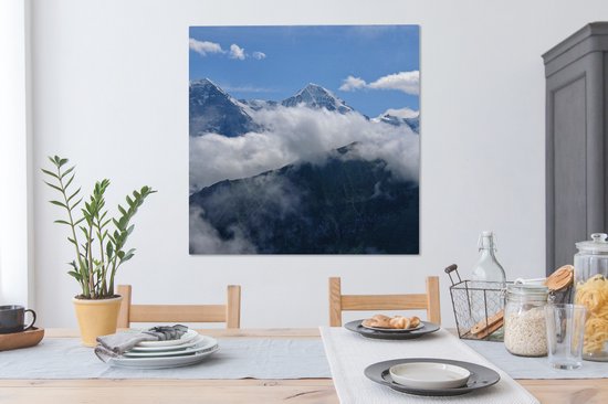 Tableau sur toile Vue sur l' Eiger Suisse aux Alpes Berner - 90x90 cm - Décoration murale