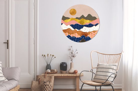 Papier peint Circle - Motifs - Goud - Pastel - 100x100 cm - Wall Circle XXL